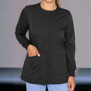 Grey's Anatomy XS Black 4-Pocket Button Up Lab Jacket